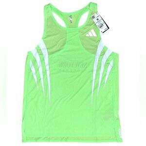 NWT Adidas Adizero NYC New York Pro Elite Running Singlet Lime Men's M JY6999